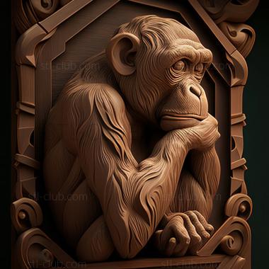 3D model st Briches monkey famous animal (STL)